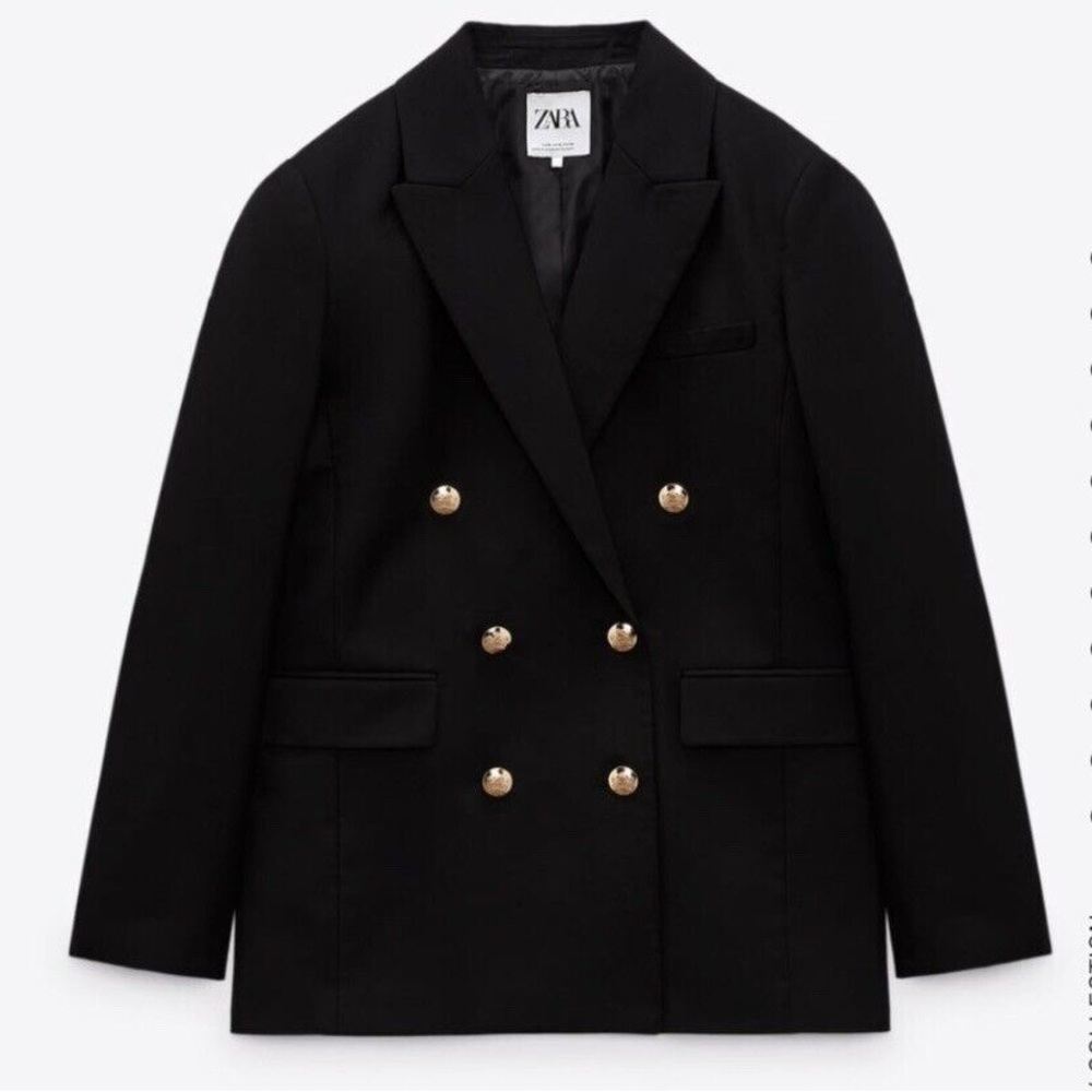 ZARA WOMAN GOLD BUTTON STRAIGHT BLAZER *NWT*